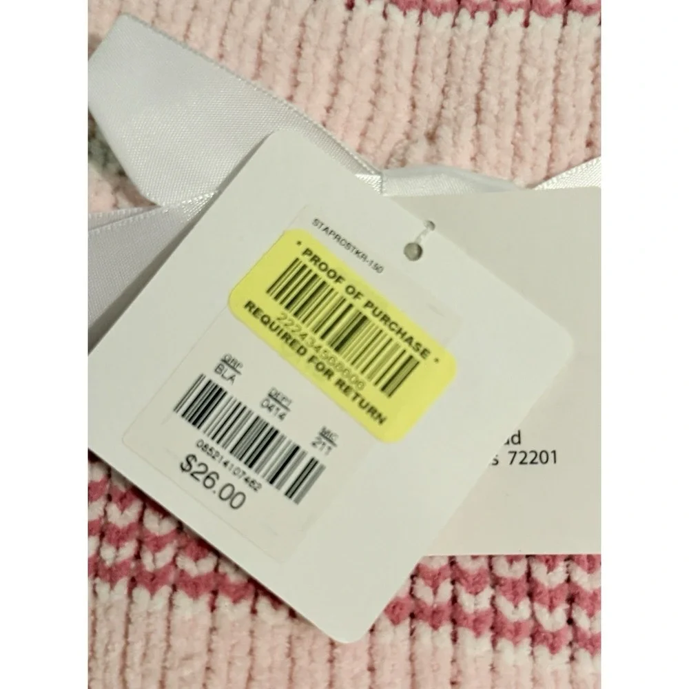 Starting Out Layette Baby Blanket Pink‎ Chenille Stripe Security Lovey NWT Cozy